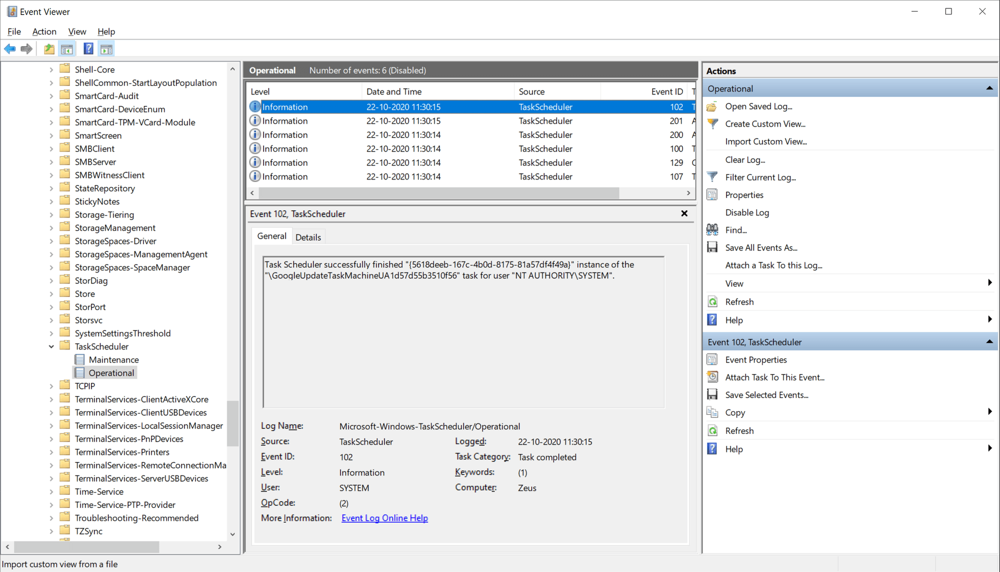 Event viewer