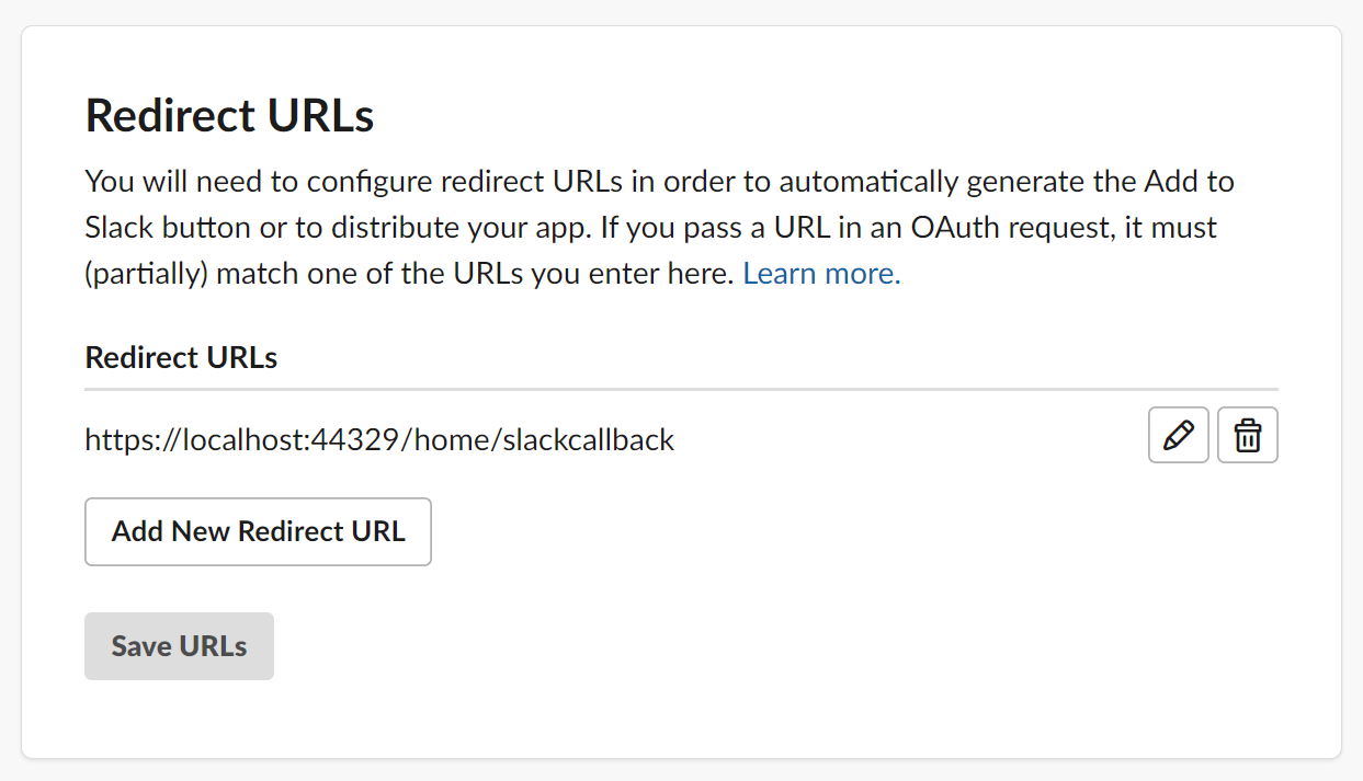 Redirect URLs