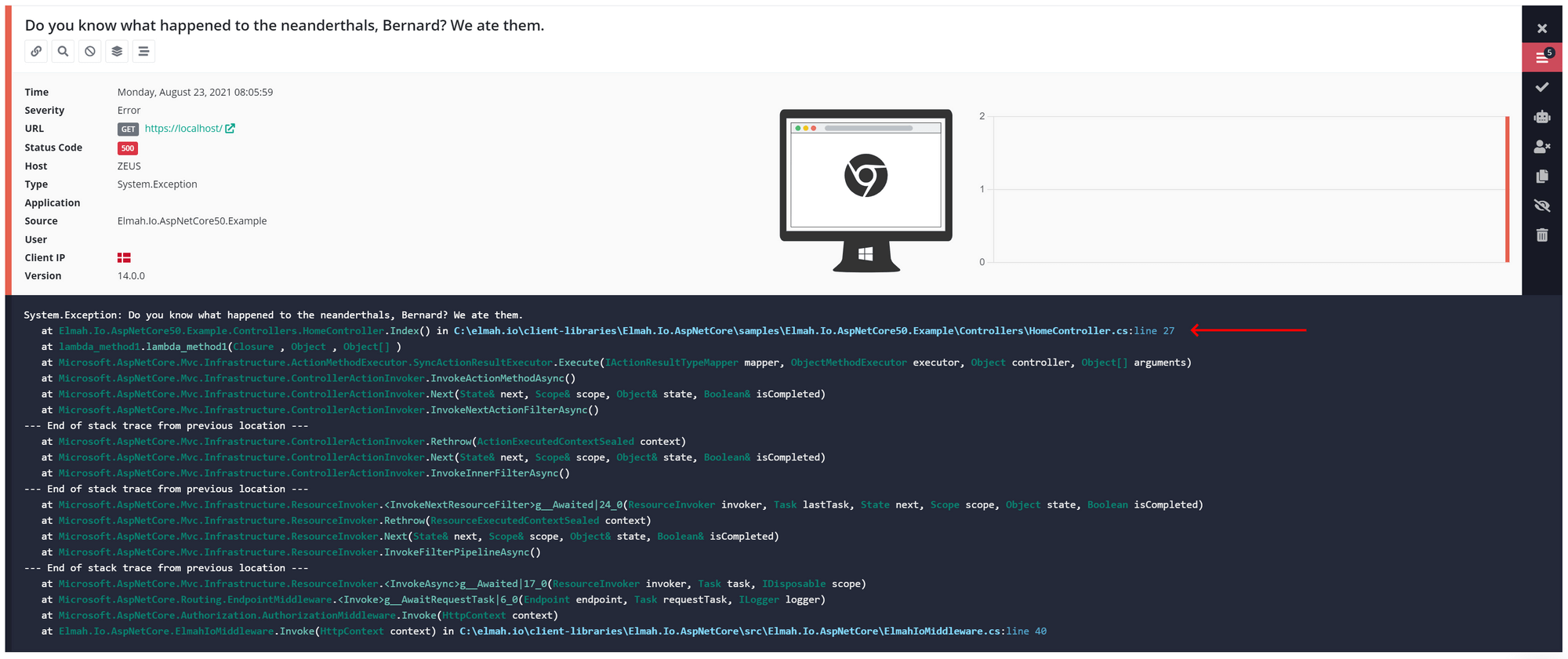 Error in elmah.io